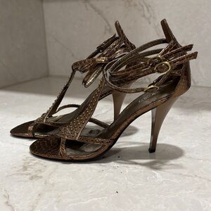 Brown Strappy High Heel Sandals